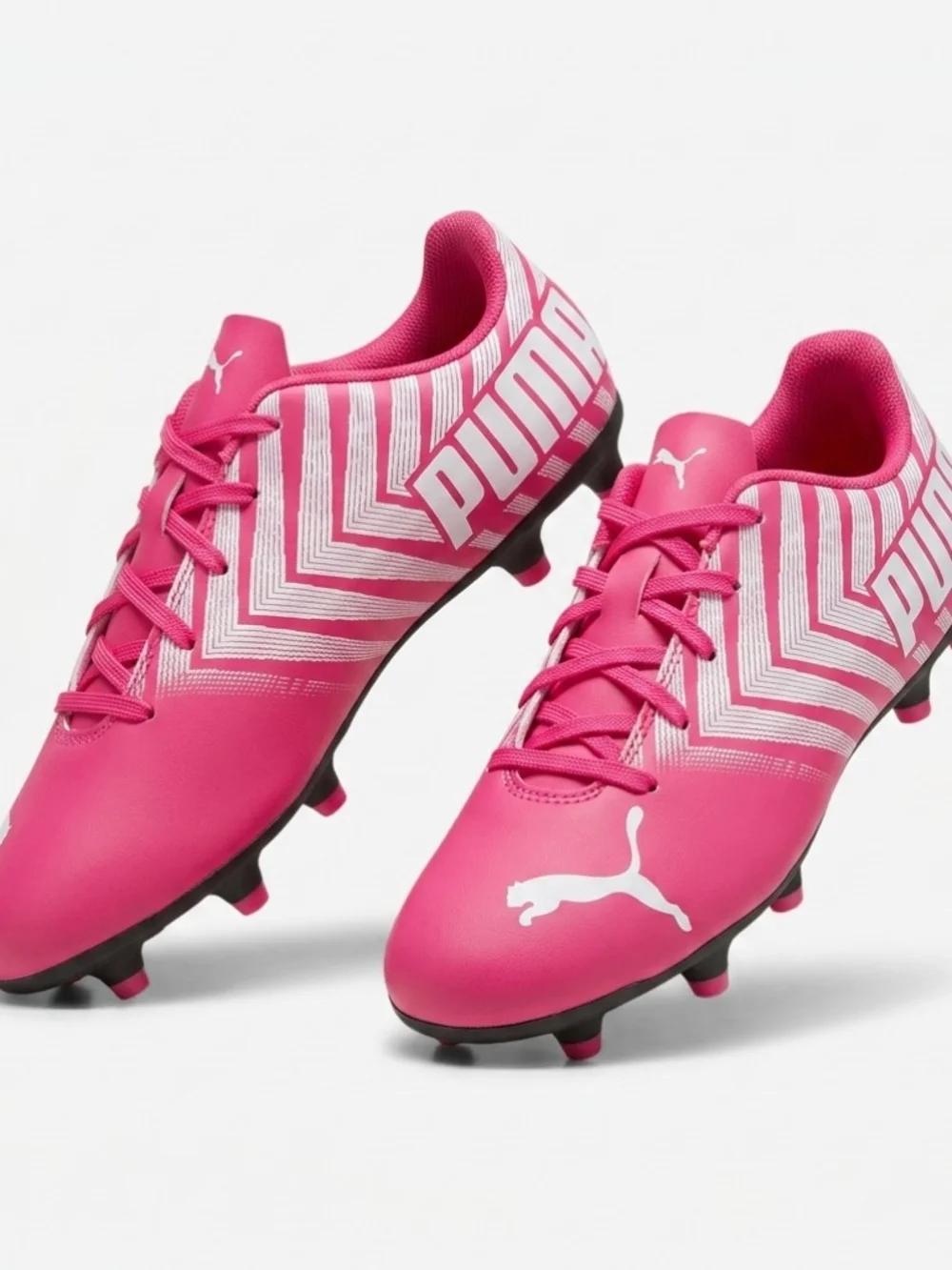 Puma Kids Pink and Black Soccer Cleats